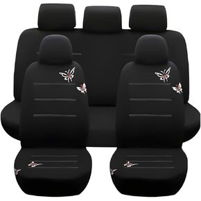 9PCS Full Set Car Seat Covers, Automotive Front and Rear Split Bench Protector Cover Set, Light Breathable Durable Washable, Airbag Compatible, Universal for SUV, Truck, RV, Van, Sedan