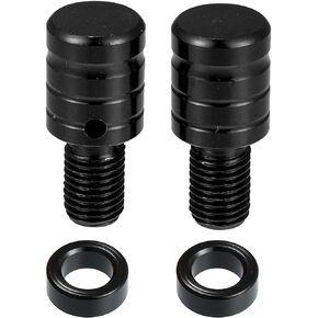 X AUTOHAUX 2 Pcs Universal M8x1.25 Motorcycle Right and Left Side Mirror Hole Plugs Screws Rearview Mirrors Caps Screw Black