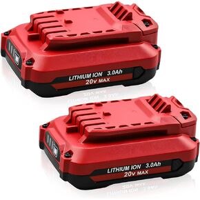 2 Packs 3.0Ah 20 Volt V20 Lithium ion Battery Replace for Craftsman 20V Battery CMCB201 CMCB202 CMCB202-2 CMCB204 CMCB204-2 CMCB205 CMCB206 Compatible with Craftsman V20 Battery Fast Charger CMCB104