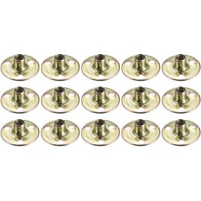 uxcell 1/4"x25x1.2mm Brad Hole Tee Nut Carbon Steel T-Nuts Furniture Hardware Flange Insert Female Thread 15pcs