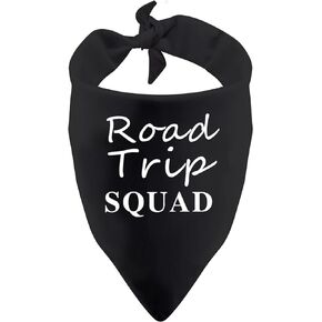 1 Piece Road Trip Squad Funny Dog Bandana Camping Dog Bandana Funny Dog Bandana (Road Trip Squad Black)