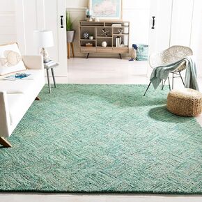 SAFAVIEH Nantucket Collection Runner Rug - 2'3" x 13', Green & Multi, Handmade Cotton, Ideal for High Traffic Areas in Living Room, Bedroom (NAN316A)