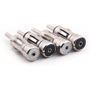 4 Pack Antenna Adapter Tips Car Radio Stereo ISO to DIN Male Plug Connector Jack for Volkswagen Audi VW Skoda Auto FM AM CD GPS Receiver Player Head Unit