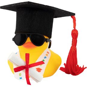 wonuu Rubber Duck Car Decoration Graduation Gift, Graduation Sash Certificate for Associate, Bachelor, Graduates, Master, Doctor(Black)