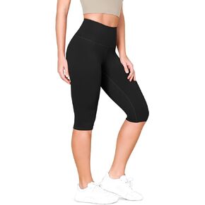 ODODOS ODLEX High Waist Knee Length Workout Capris for Women, 14" /19" Tummy Control Athletic Running Capri Leggings