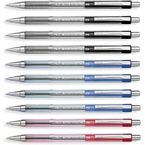 Pilot Better Retractable Ballpoint Pen, Bundle Black, Blue, Red colors Fine Point 07, 10 COUNT
