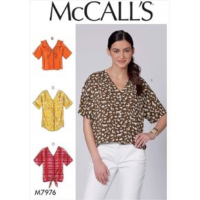 McCall Pattern Company McCall's Women's Loose-Fitting Short Sleeve Blouse Sewing Patterns, Sizes 16-22, various
