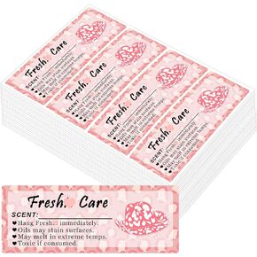 Freshiess Care Instruction Stickers 1 x 2.5 inch Freshiess Scent Labels with Line to Write in Scent 200 Pcs Freshiess Supplies for DIY Crafts Beads and Silicone Molds (Pink)