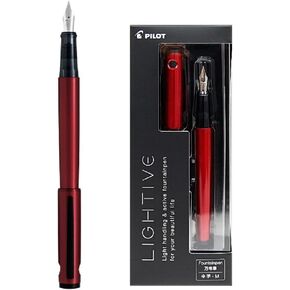 Pilot Fountain Pen LIGHTIVE Matt Black Medium Point FLT-2SR-MB-M Black Ink With Original Stylus Ballpoint Touch Pen
