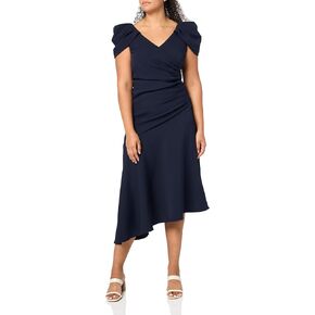 Shoshanna Women's Navy Midnight Stretch Crepe Amata Dress