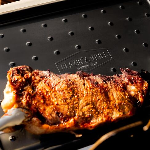 BLAZIN' GRILL Prep and Serve Trays | Set of 2 Stackable, Melamine Trays | Serving Tray & Marinating Tray | Serving Platter for Plating Food & BBQ Prep Tub for Marinating Meats | Grill Accessories | in Saudi Arabia