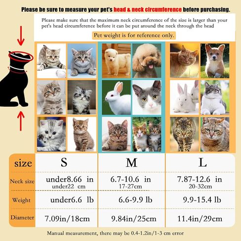 Cat Recovery Soft Collar, Waterproof Soft Recovery Collar. Anti-bite and Anti-Lick Wound Healing Safe Adjustable Elizabethan Collar.(S) Only for Cats up to 6 Months in Size in Saudi Arabia