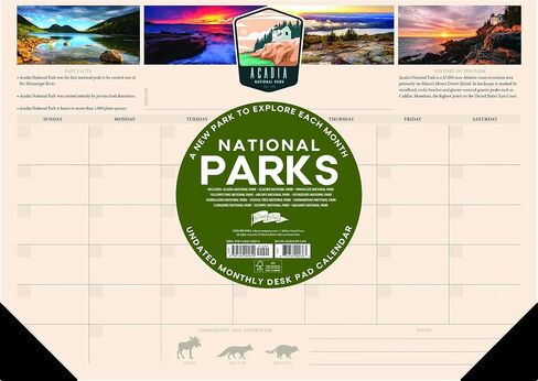 Willow Creek Press National Park Undated 17" x 12" Monthly Desk Calendar, Deskpad or Wall Calendar in Saudi Arabia
