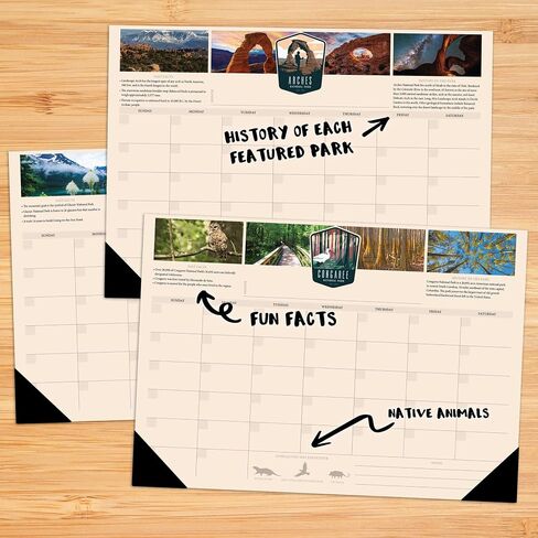 Willow Creek Press National Park Undated 17" x 12" Monthly Desk Calendar, Deskpad or Wall Calendar in Saudi Arabia