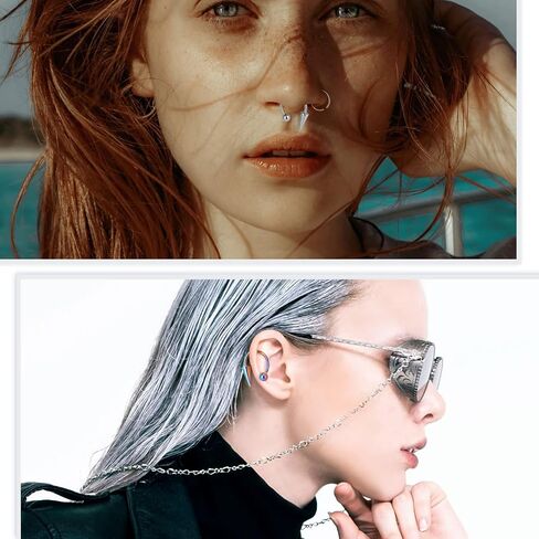 Oyaface 16G Lip Ring Stainless Steel Monroe Labret Lippy Loop U Shape Rings Piercing Jewelry Black Gold Rainbow Silver in Saudi Arabia