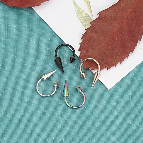 Oyaface 16G Lip Ring Stainless Steel Monroe Labret Lippy Loop U Shape Rings Piercing Jewelry Black Gold Rainbow Silver in Saudi Arabia