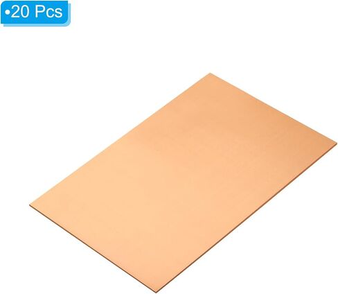 PATIKIL Copper PCB Board, 20Pcs 10x10cm Single Sided Copper Clad Circuit Board Laminate Blank PCB Copper Pads Prototype Board, 1.6MM Thickness DIY for Soldering Rail Bench Mill in Saudi Arabia