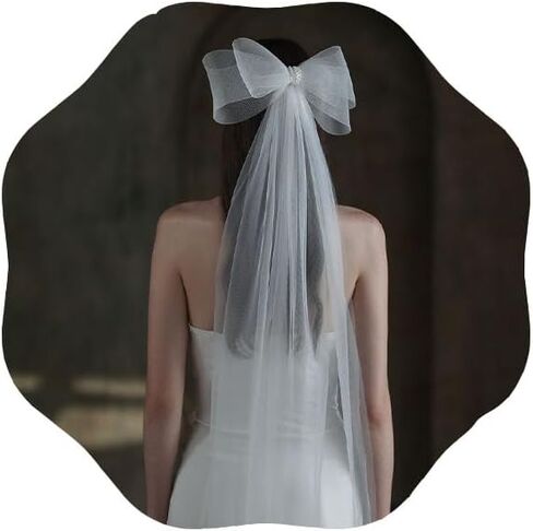 الزفاف القوس الشعر الحجاب الأبيض الشعر القوس الحجاب العروس القوس الحجاب كليب الزفاف الحجاب الزفاف قصيرة اكسسوارات للنساء والفتيات in Kuwait