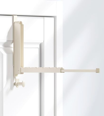 رف تجفيف الملابس القابل للطي مع خطافات تعليق قابلة للطي فوق الباب - حل غسيل موفر للمساحة، رمادي فضائي in Kuwait