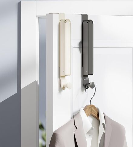 رف تجفيف الملابس القابل للطي مع خطافات تعليق قابلة للطي فوق الباب - حل غسيل موفر للمساحة، رمادي فضائي in Kuwait
