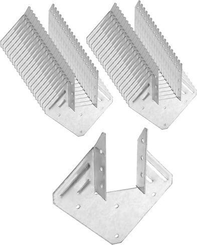 QWORK Galvanized 18-Gauge Hurricane Tie, 20 Pack Steel Connector for Roofing Trusses Wood Timber, Resist High Wind/ Earthquake Forces in Saudi Arabia