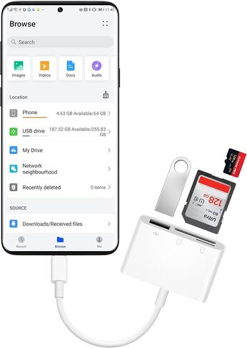قارئ بطاقة SD USB C لجهاز iPhone 15 iPad Mac 3 في 1 محول بطاقة كاميرا USB-C مع فتحات مزدوجة ومنفذ USB لأجهزة Mac MacBook Pro/Air/Mini Android المحمول المزيد من أجهزة USBC Typec in Kuwait