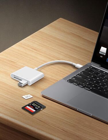 قارئ بطاقة SD USB C لجهاز iPhone 15 iPad Mac 3 في 1 محول بطاقة كاميرا USB-C مع فتحات مزدوجة ومنفذ USB لأجهزة Mac MacBook Pro/Air/Mini Android المحمول المزيد من أجهزة USBC Typec in Kuwait