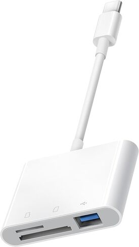 قارئ بطاقة SD USB C لجهاز iPhone 15 iPad Mac 3 في 1 محول بطاقة كاميرا USB-C مع فتحات مزدوجة ومنفذ USB لأجهزة Mac MacBook Pro/Air/Mini Android المحمول المزيد من أجهزة USBC Typec in Kuwait
