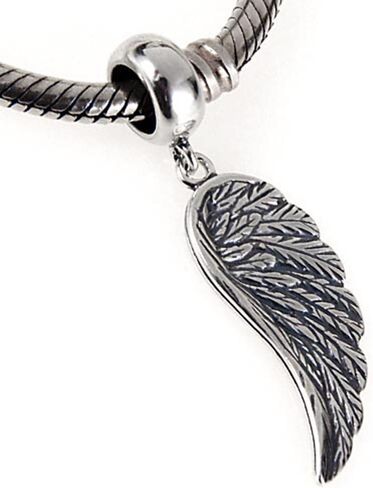 Angel Charm Wing Charm 925 Sterling Silver Feather Charm Love Charm fit Pandora Bracelet (B) in Saudi Arabia