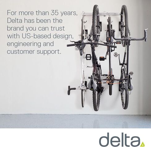 Garage Bike Rack Wall Mount Rail Rack by Delta Cycle - Bike Hangers for Garage - Bike Storage Rack for MTB, Road & Ebike - Holds up to 300 lbs - Fully Adjustable Staggered Hook Design in Saudi Arabia