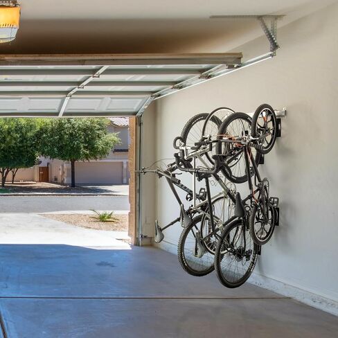 Garage Bike Rack Wall Mount Rail Rack by Delta Cycle - Bike Hangers for Garage - Bike Storage Rack for MTB, Road & Ebike - Holds up to 300 lbs - Fully Adjustable Staggered Hook Design in Saudi Arabia