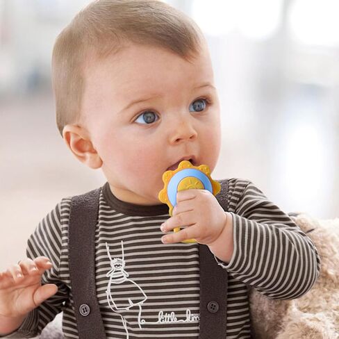 ألعاب تسنين للأطفال من عمر 3 إلى 12 شهرًا، ألعاب حسية، خشخيشة عباد الشمس، عضاضة شخصية للأطفال، ألعاب خشخيشة للأطفال الصغار، ألعاب للرضع، ألعاب تسنين للأطفال تصدر ضوضاء (أزرق) in Kuwait