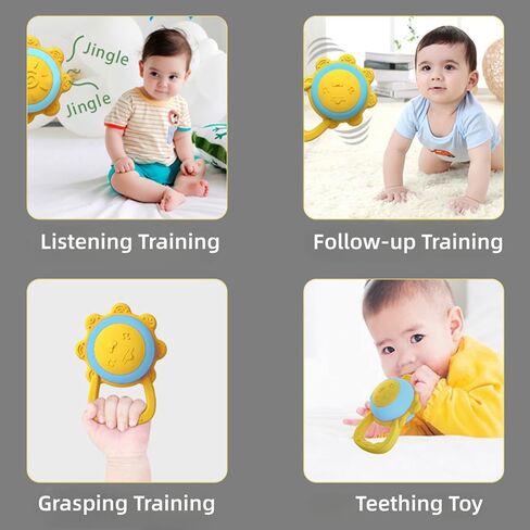 ألعاب تسنين للأطفال من عمر 3 إلى 12 شهرًا، ألعاب حسية، خشخيشة عباد الشمس، عضاضة شخصية للأطفال، ألعاب خشخيشة للأطفال الصغار، ألعاب للرضع، ألعاب تسنين للأطفال تصدر ضوضاء (أزرق) in Kuwait
