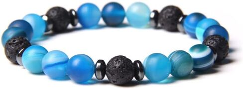 Caiyao Handmade Aromatherapy Diffuser Natural Stone Beads Bracelet Lavender Essential Oil Anti Anxiety Stress Stretchy Bracelet for Women Men Yoga Meditation Jewelry in Saudi Arabia