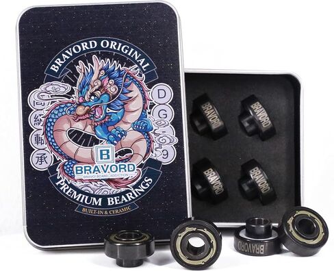 محامل لوح التزلج الخزفية DG9-Pro مع فواصل مدمجة، ومحامل طويلة للتزلج المضمن والأسطواني (عبوة من 8) in Kuwait