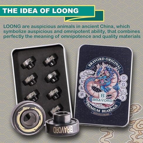 محامل لوح التزلج الخزفية DG9-Pro مع فواصل مدمجة، ومحامل طويلة للتزلج المضمن والأسطواني (عبوة من 8) in Kuwait