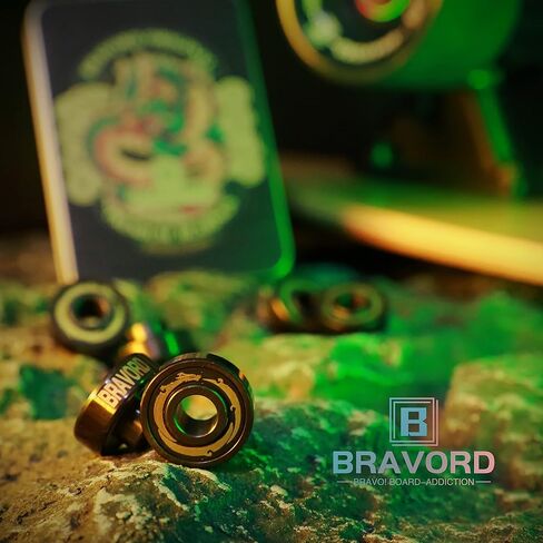 محامل لوح التزلج الخزفية DG9-Pro مع فواصل مدمجة، ومحامل طويلة للتزلج المضمن والأسطواني (عبوة من 8) in Kuwait