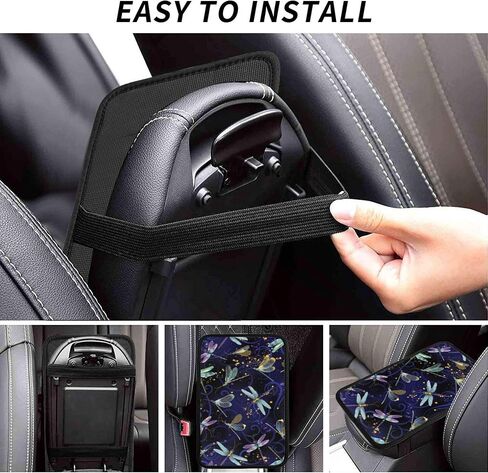 Abstract Hippie Flower Car Armrest Box Cover Cushion Pads for Women,Soft Surface Auto Center Console Lid Cover,Universal Fit for Most Cars,Trucks,Van in Saudi Arabia
