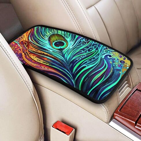Abstract Hippie Flower Car Armrest Box Cover Cushion Pads for Women,Soft Surface Auto Center Console Lid Cover,Universal Fit for Most Cars,Trucks,Van in Saudi Arabia