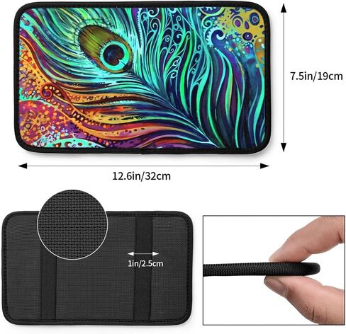 Abstract Hippie Flower Car Armrest Box Cover Cushion Pads for Women,Soft Surface Auto Center Console Lid Cover,Universal Fit for Most Cars,Trucks,Van in Saudi Arabia