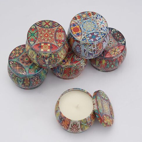 شموع معطرة - 6 عبوات، لافندر/جاردينيا/ليمون/فانيليا/ياسمين/إكليل الجبل، شموع معطرة للمنزل، شموع برطمان، شموع للعلاج العطري، تخفيف التوتر، الاسترخاء، شمعة مهدئة. in Kuwait