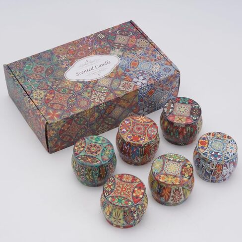 شموع معطرة - 6 عبوات، لافندر/جاردينيا/ليمون/فانيليا/ياسمين/إكليل الجبل، شموع معطرة للمنزل، شموع برطمان، شموع للعلاج العطري، تخفيف التوتر، الاسترخاء، شمعة مهدئة. in Kuwait