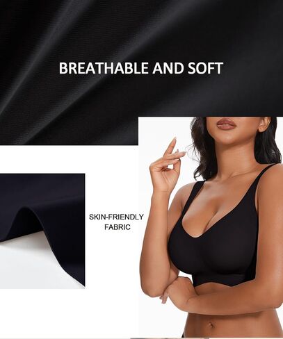 Push Up Bras for Women No Underwire Full Coverage Comfortable Wireless Seamless Everyday Padded Low Back Bras with Support in Saudi Arabia