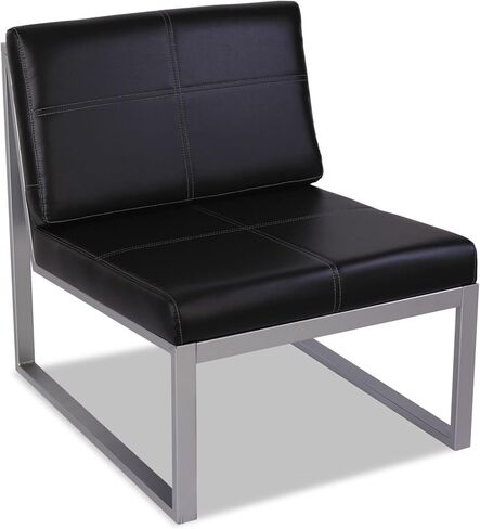 Alera ALE Ispara Series Armless Cube Chair, 26-3/8 x 31-1/8 x 30, Black/Silver in Saudi Arabia