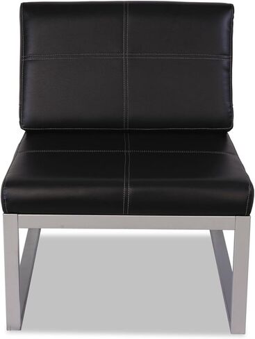 Alera ALE Ispara Series Armless Cube Chair, 26-3/8 x 31-1/8 x 30, Black/Silver in Saudi Arabia