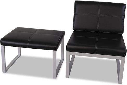 Alera ALE Ispara Series Armless Cube Chair, 26-3/8 x 31-1/8 x 30, Black/Silver in Saudi Arabia