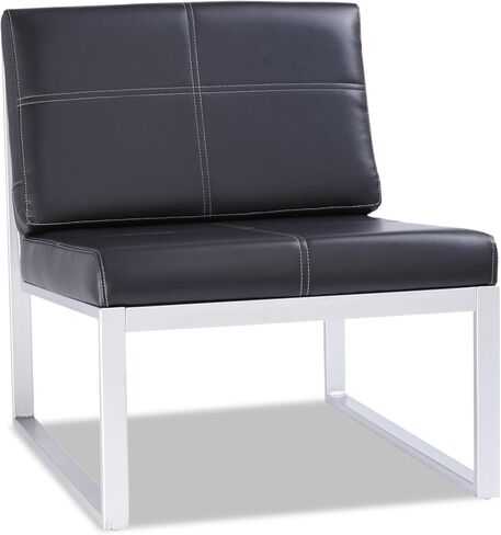 Alera ALE Ispara Series Armless Cube Chair, 26-3/8 x 31-1/8 x 30, Black/Silver in Saudi Arabia