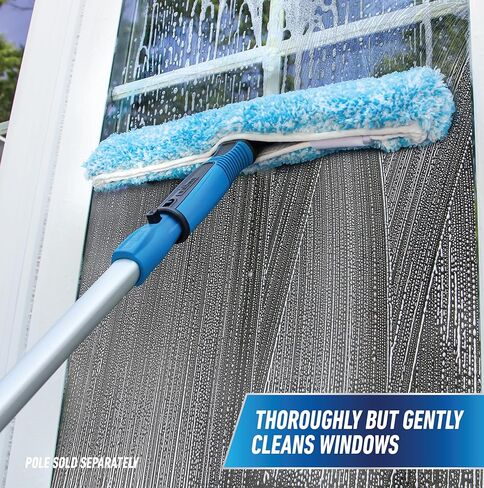 Unger Professional 14" Window Scrubber Washer for Glass and Window Cleaning, Commercial & Residential Use, Reusable Microfiber Sleevee in Saudi Arabia