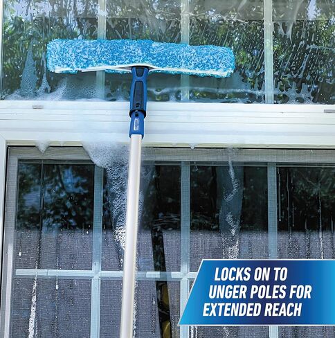 Unger Professional 14" Window Scrubber Washer for Glass and Window Cleaning, Commercial & Residential Use, Reusable Microfiber Sleevee in Saudi Arabia