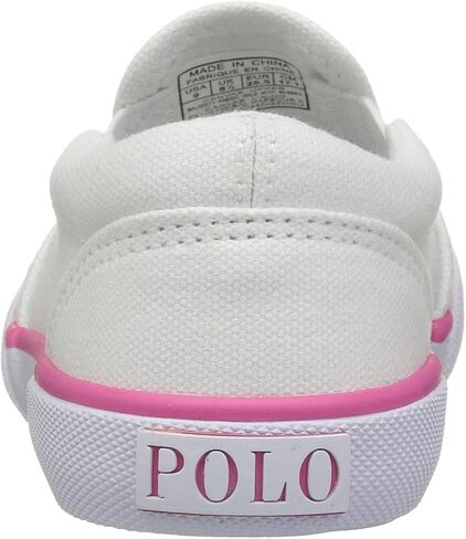 POLO RALPH LAUREN Kids Girl's BAL Harbour II Sneaker, White, 12 Medium US Little Kid in Saudi Arabia